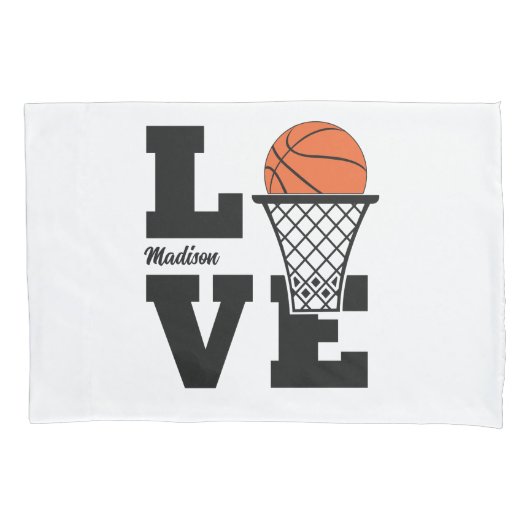 Aangepaste naam basketbal liefde kussensloop (Voorkant)