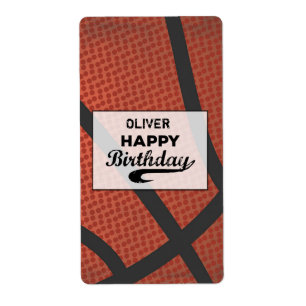 Aangepaste naam basketbal verjaardag grote Grunge Etiket