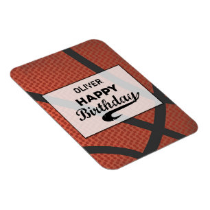 Aangepaste naam basketbal verjaardag grote Grunge  Magneet