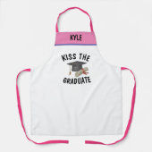 Aangepaste naam BBQ Baker's Kiss de Afstuderen Fun Schort (Voorkant)