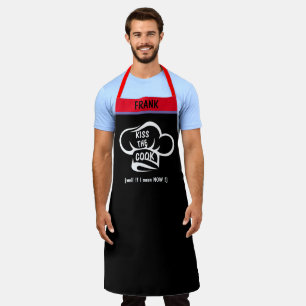 Aangepaste naam BBQ Grill Baker's Kiss the Chef Fu Schort