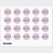 Aangepaste naam: BBT Mitzvah Silver Glitter U PICK Ronde Sticker (Vel)