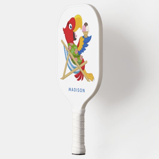 Aangepaste naam "Beach Macaw" Pickleball Paddle (Links)