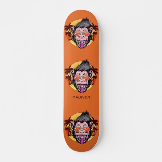 Aangepaste naam Beach Monkey Skateboard (Voorkant)