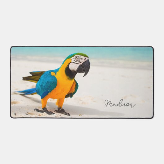 Aangepaste naam Beach Parrot Bureaumat (Voorkant)