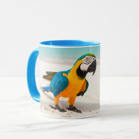 Aangepaste naam Beach Parrot mokken (Voorkant links)