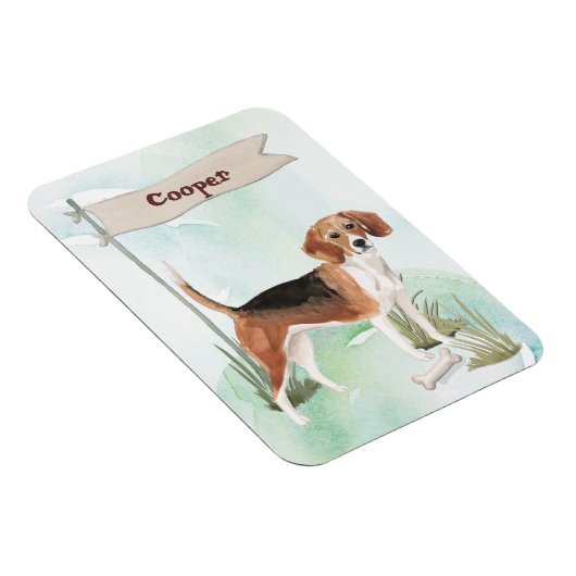 Aangepaste naam Beagle Pet Dog Magneet (Rechterzijde)
