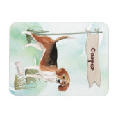 Aangepaste naam Beagle Pet Dog Magneet (Horizontaal)