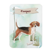 Aangepaste naam Beagle Pet Dog Magneet (Verticaal)