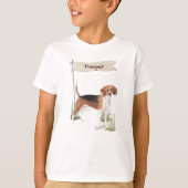 Aangepaste naam Beagle Pet Dog T-shirt (Voorkant)