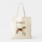 Aangepaste naam Beagle Pet Dog Tote Bag (Achterkant)