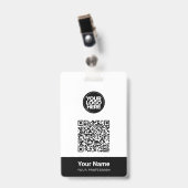 Aangepaste naam bedrijfsnaam Qr-code Logo Badge (Voorzijde met clip)