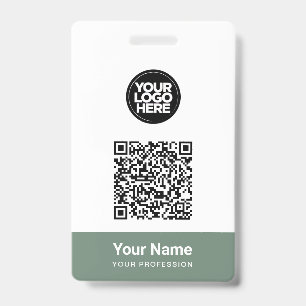 Aangepaste naam bedrijfsnaam Qr-code Logo Badge