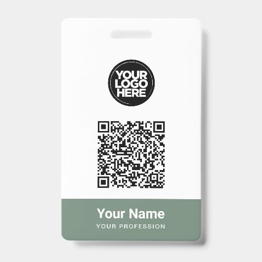 Aangepaste naam bedrijfsnaam Qr-code Logo Badge (Voorzijde)