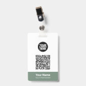 Aangepaste naam bedrijfsnaam Qr-code Logo Badge (Voorzijde met clip)