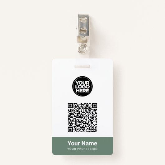 Aangepaste naam bedrijfsnaam Qr-code Logo Badge (Voorkant met clip)
