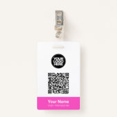 Aangepaste naam bedrijfsnaam Qr-code Logo Badge (Voorkant met clip)