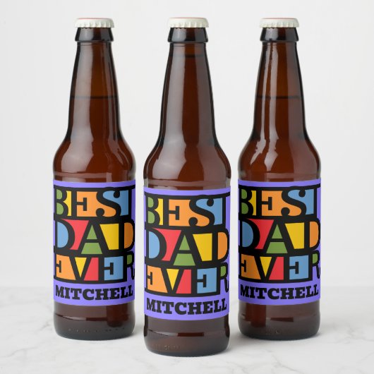 Aangepaste naam BESTE DAD OOIT Bier Etiket (Flessen)