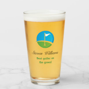 Aangepaste naam Beste Golfer Beer Glass Glas