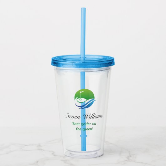Aangepaste naam Beste Golfer Plastic Tumbler Acryl Drinkbeker (Voorkant)