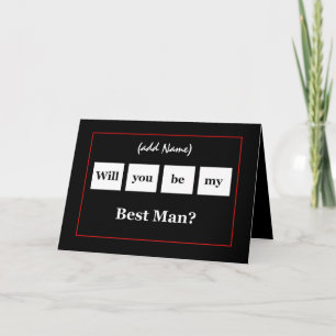 Aangepaste naam - BESTE MAN Vierkante Trouw Uitnod