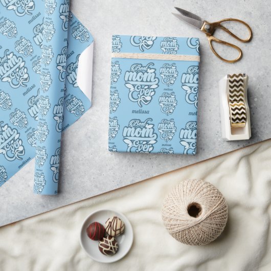 Aangepaste naam "Beste moeder ooit" Cadeaupapier (Crafts)