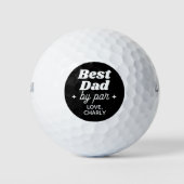 Aangepaste naam Beste pap door par retro cool Golfballen (Voorkant)