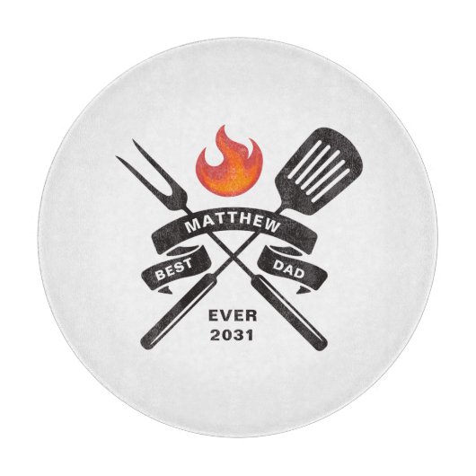 Aangepaste naam beste vader ooit vaders dag snijplank (Voorkant)