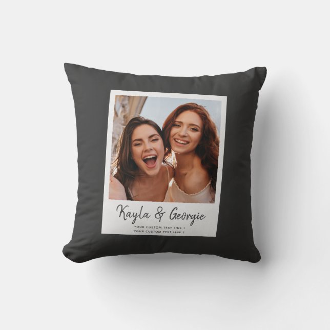 Aangepaste naam Bestie Fotovrienden Sisters BFF Fu Kussen (Voorkant)