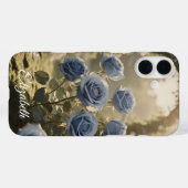 Aangepaste Naam Betoverd Blauw Roos Romantische Bl Case-Mate iPhone Case (Achterkant (horizontaal))