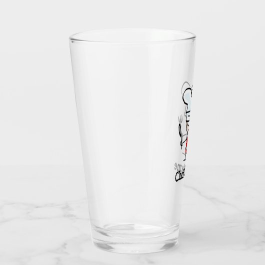 Aangepaste naam bierglas cadeau met chef-cartoon glas (Rechts)