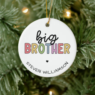 Aangepaste naam Big Brother Cute op maat Keramisch Ornament