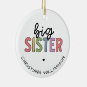 Aangepaste naam Big Sister Cute Speciaal Keramisch Ornament (Rechts)