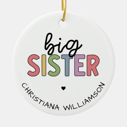 Aangepaste naam Big Sister Cute Speciaal Keramisch Ornament (Voorkant)