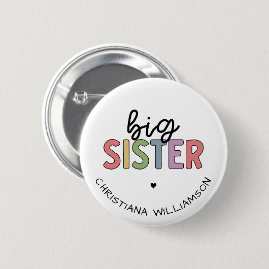 Aangepaste naam Big Sister Cute Speciaal Ronde Button 5,7 Cm (Voorkant /achterkant)