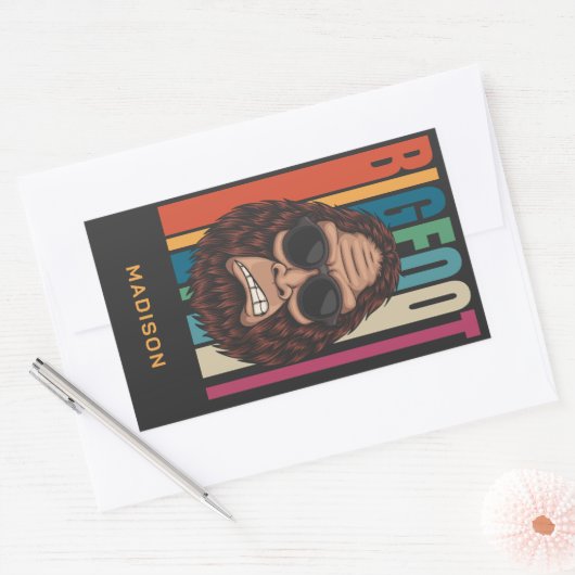 Aangepaste naam Bigfoot Rechthoekige Sticker (Envelop)