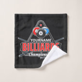 Aangepaste NAAM Billiards 8 Ball Pool Cue Rack Bad Handdoek (Wasdoekje)