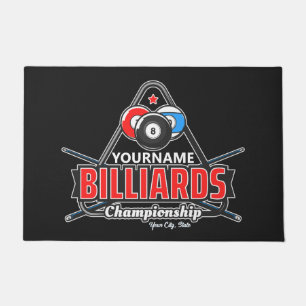 Aangepaste NAAM Billiards 8 Ball Pool Cue Rack Deurmat