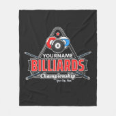 Aangepaste NAAM Billiards 8 Ball Pool Cue Rack Fleece Deken (Voorkant)