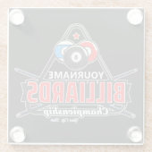 Aangepaste NAAM Billiards 8 Ball Pool Cue Rack Glazen Onderzetter (Achterkant)