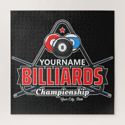 Aangepaste NAAM Billiards 8 Ball Pool Cue Rack Legpuzzel (Verticaal)