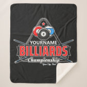 Aangepaste NAAM Billiards 8 Ball Pool Cue Rack Sherpa Deken (Voorkant)