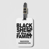 Aangepaste naam "Black Sheep" Bagagelabel (Voorkant (verticaal))