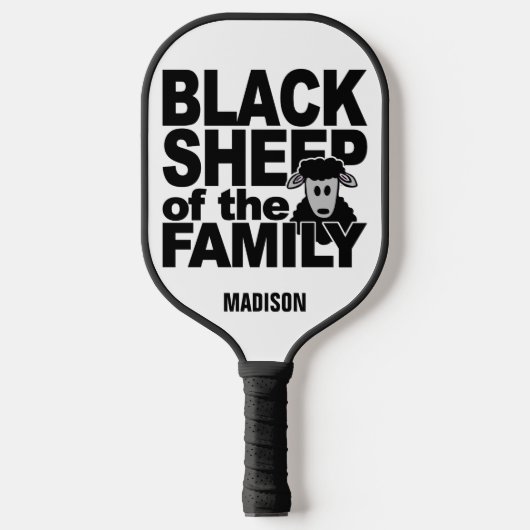 Aangepaste naam "Black Sheep" Pickleball Paddle (Voorkant)