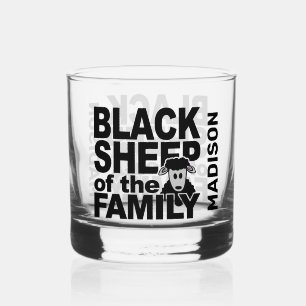 Aangepaste naam "Black Sheep" Whisky Glas