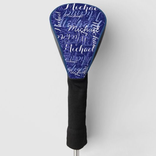 Aangepaste naam Blauw Golfheadcover (Voorkant)