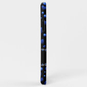 Aangepaste naam, blauw hartglitterpatroon Case-Mate iPhone case (Achterkant/rechts)