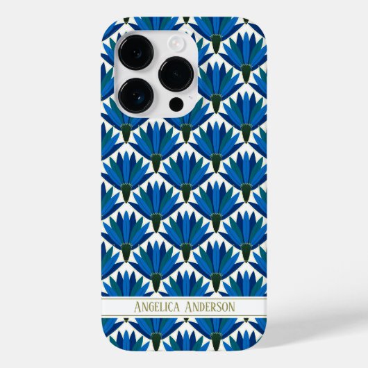 Aangepaste naam Blauwe bloemen Case-Mate iPhone Case (Achterkant)