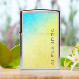 Aangepaste naam blauwe gele Ombre