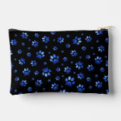 Aangepaste naam, blauwe glitter-hondenpoten etui (Achterkant)